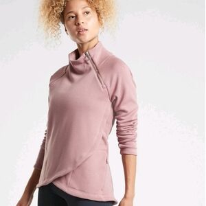 Athleta Dusty Rose Cozy Funnel Zip Pullover